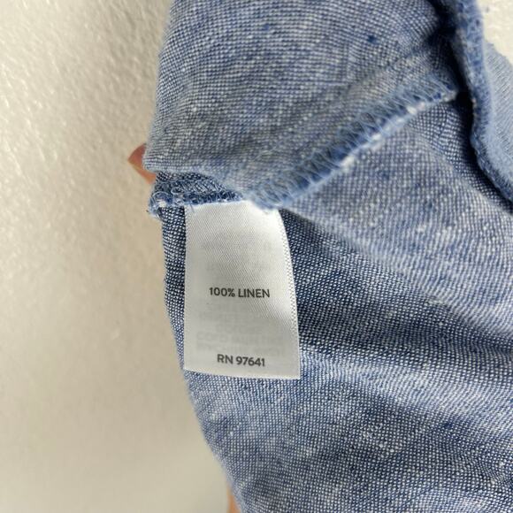 J. Jill Love Linen Pull On Pants Size Medium Tall MT Blue 100% Linen - Picture 6 of 7